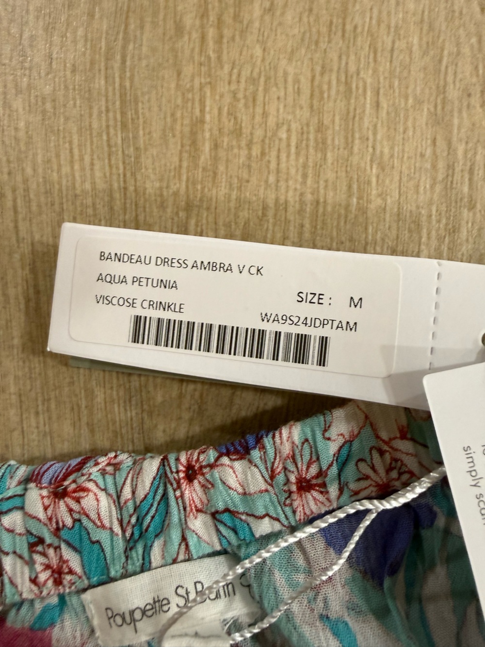 Poupette St Barth Ambra Bandeau Aqua Petunia Floral Cover Up Pool Dress NWT M - Picture 3 of 12